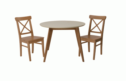 Стол Сканди К 100 натур/слоновая кость со стульями Ингольф натур