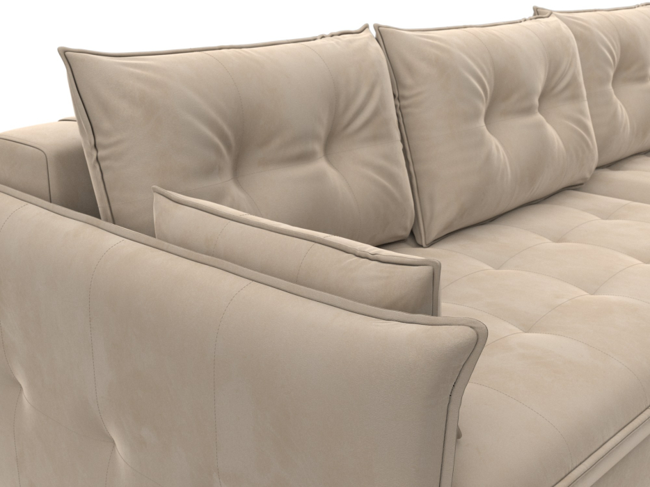 Диваны угловые в гостиную, Диван угловой Лига-100 НПБ угол универсальный, велюр SEVEN