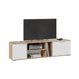 Тумба под ТВ Хилтон, дуб крафт золотой, белый матовый