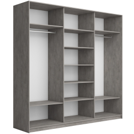 Шкаф-купе Прайм Широкий 3-х дверный ДСП/Стекла пудра/Доводчики 240х57х230