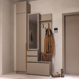 Прихожая Голд Бостон вешалка В2 с пеналом и антресолью