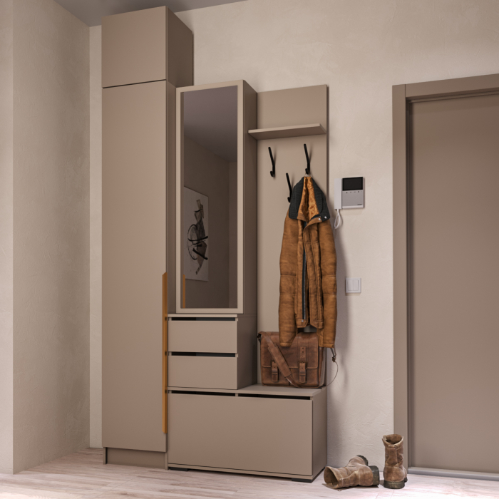 Прихожие, Прихожая Голд Бостон вешалка В2 с пеналом и антресолью