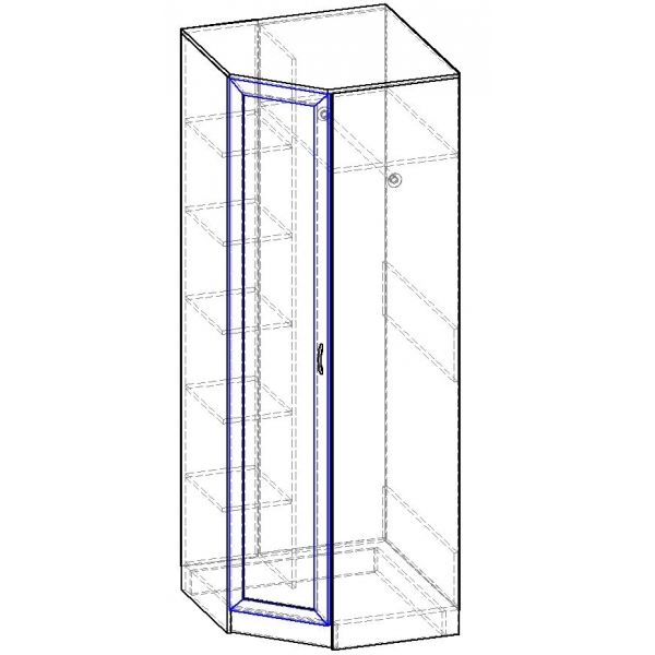 Угловые шкафы, Шкаф распашной угловой (штанга + полки) ГОРИЗОНТ-Р