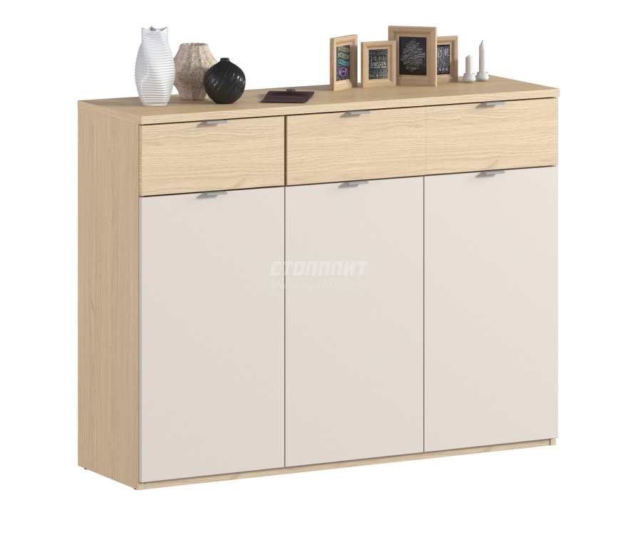 Комод Афина СБ-3342 Дуб Винченца/Дуб Винченца,Кашемир серый