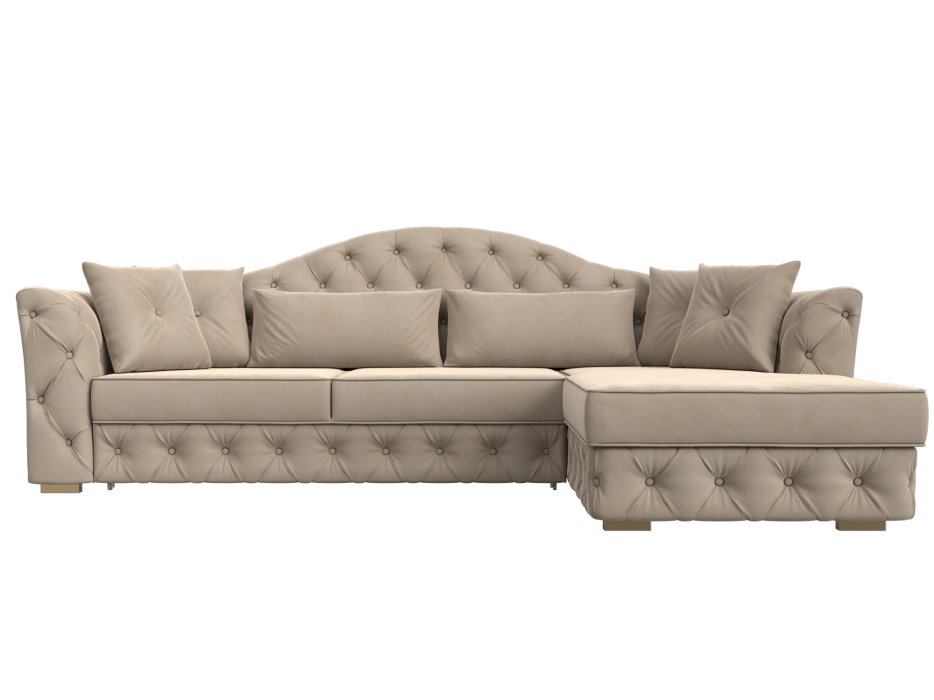 Диваны угловые в гостиную, Диван угловой Артис правый угол, велюр