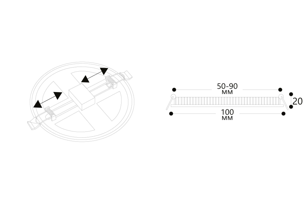 Встроенный светильник, Встраиваемый светильник MESURA 10см