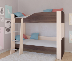 Кровать двухъярусная Астра 2 без ящика Дуб молочный