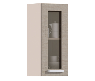 Полка с витриной Регина Песочный Дуб Сантана Светлый  300