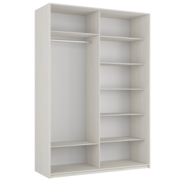 Шкаф-купе Прайм 2-х дверный Зеркало/Стекло белое/Доводчики 120х57х230