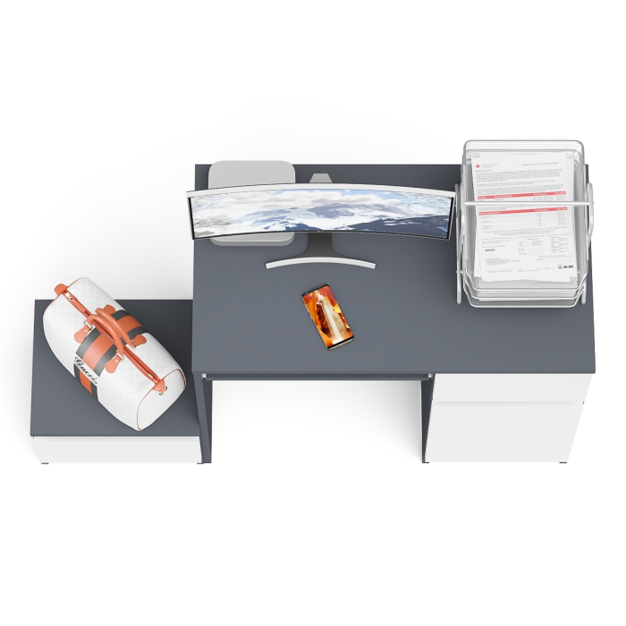 Прямые компьютерные столы, Компьютерный стол МС-1 правый с тумбой Мори