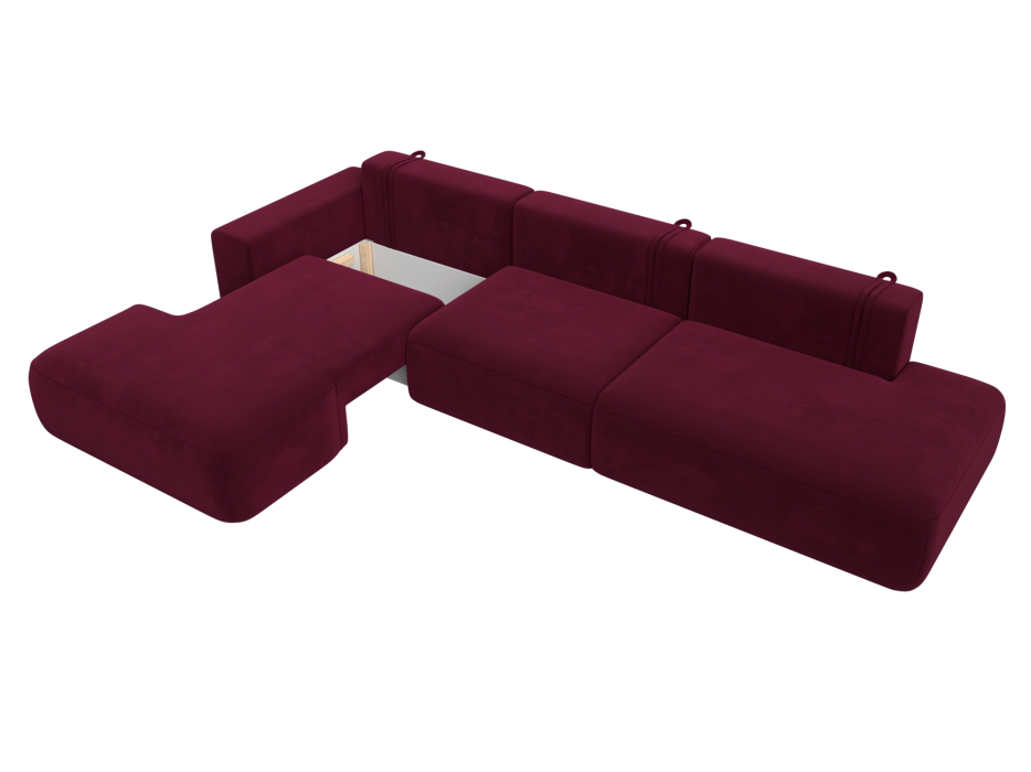 Диваны угловые в гостиную, Диван угловой Лига-036 Модерн Лонг левый угол, микровельвет