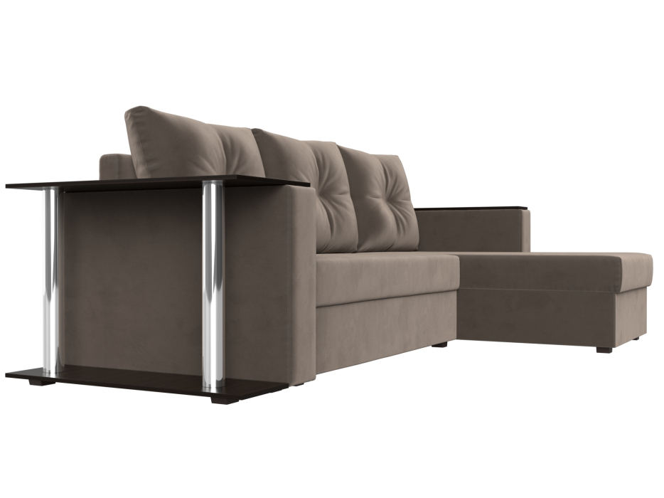 Диваны угловые в гостиную, Угловой диван Атланта правый угол, велюр