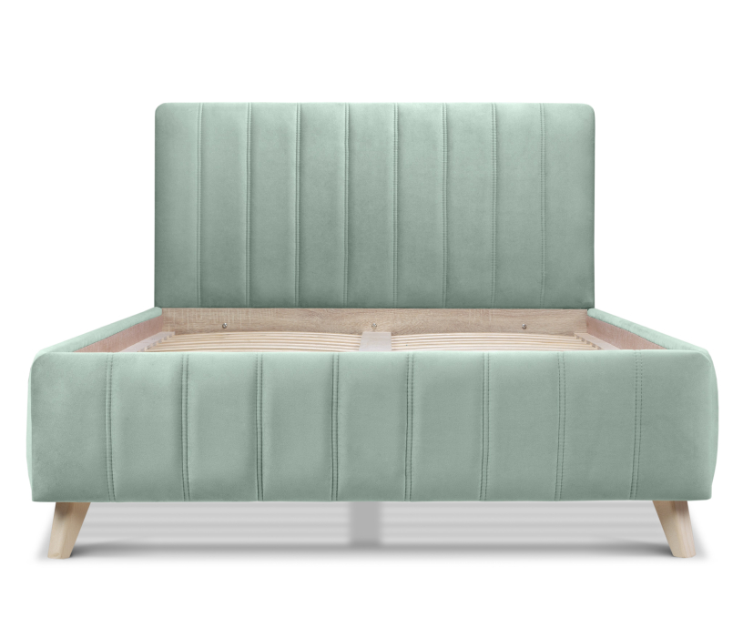 Двуспальные, Кровать с мягким изголовьем Монако 140, микровелюр