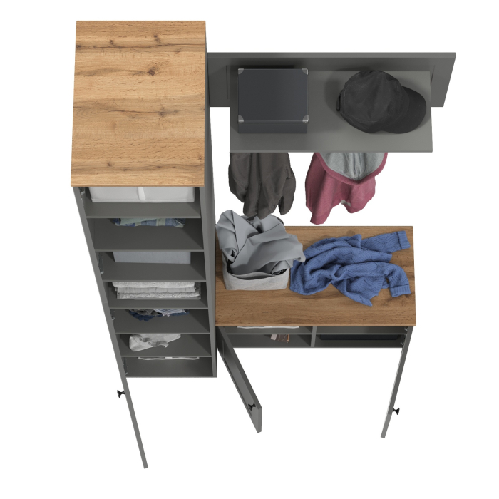 Прихожие, Пенал с тумбой и вешалкой для верхней одежды Остин