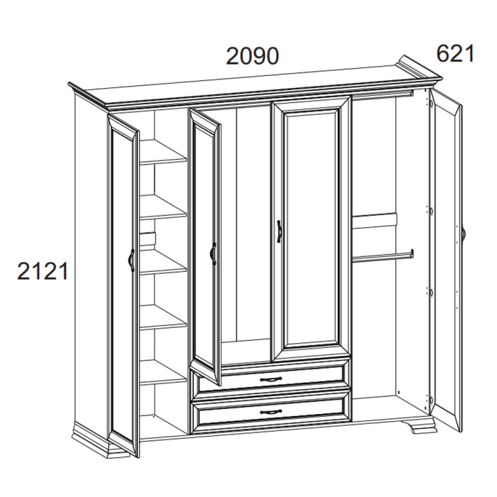 В спальню, Шкаф 4D2S Z, TIFFANY