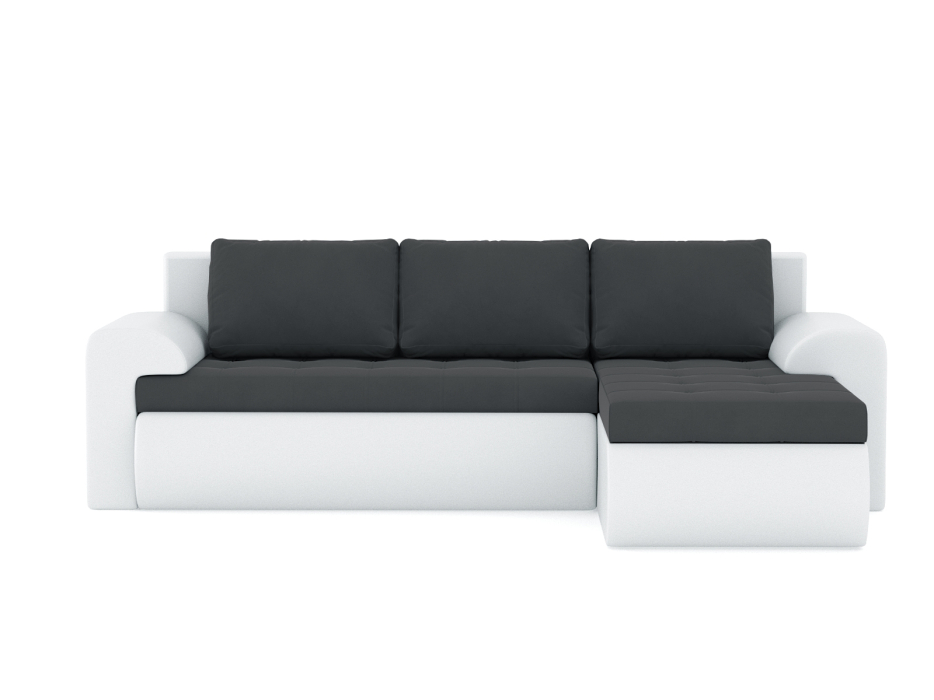 Диваны угловые в гостиную, Диван-кровать угловой Кормак с подлокотниками, велюр+кож.зам.