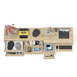 Комод Мори МК1200 6-ть ящиков со столом компьютерным МС-6 левым