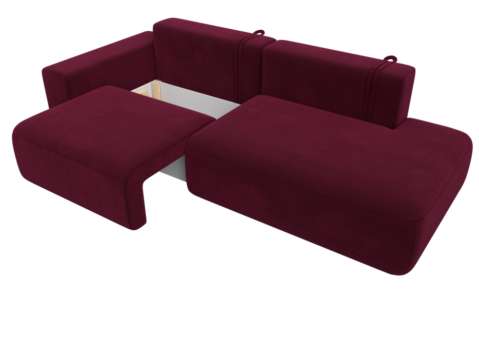Диваны еврокнижки, Диван прямой Лига-036 Модерн подлокотник слева, микровельвет