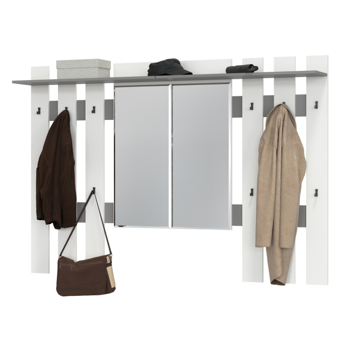 Настенные, Две вешалки для верхней одежды с зеркалом Лира 2-3814