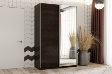 Шкафы-купе 2-х дверные, Шкаф-купе Smart 1424 2х дверный (фасады ЛДСП,зеркало) профиль серебро