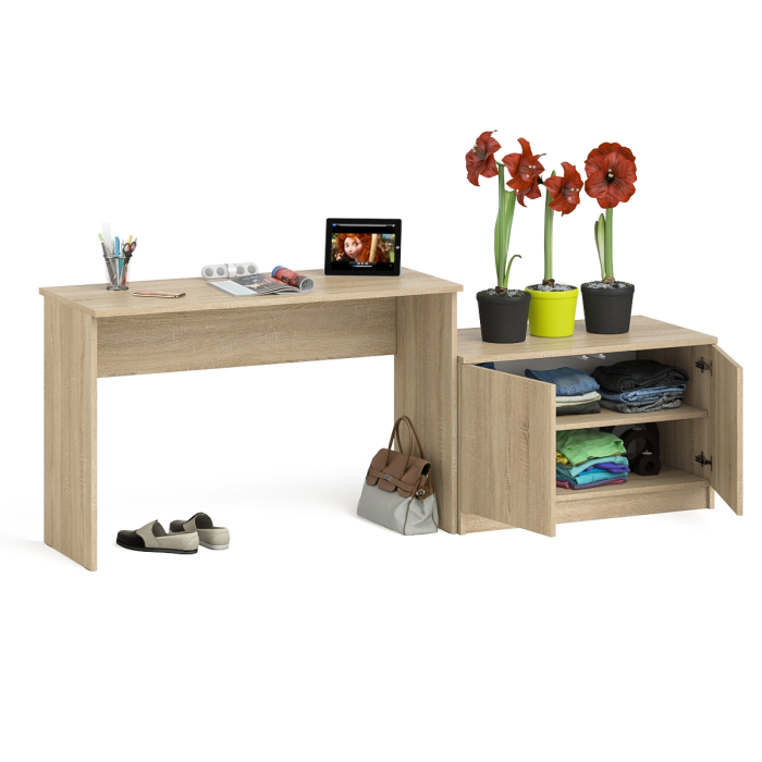 Прямые компьютерные столы, Стол письменный 1200 Мори с тумбой с дверками