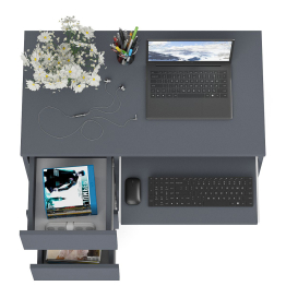 Стол компьютерный три ящика Мори МС-6 левый