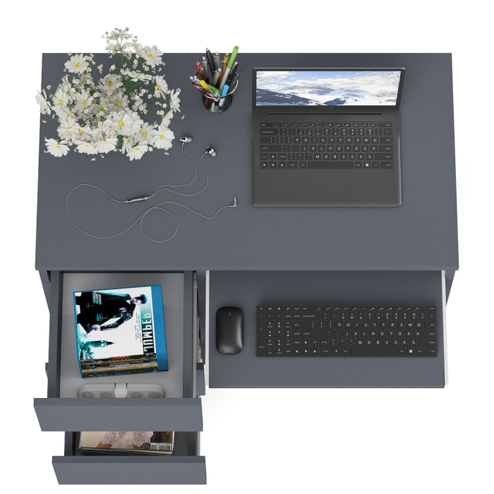 Детские столы, Стол компьютерный три ящика Мори МС-6 левый