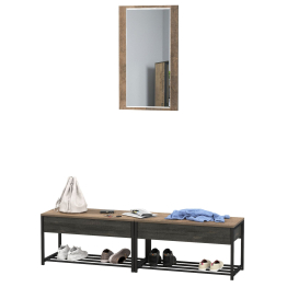 Две тумбы для обуви с сиденьем и зеркалом Трувор