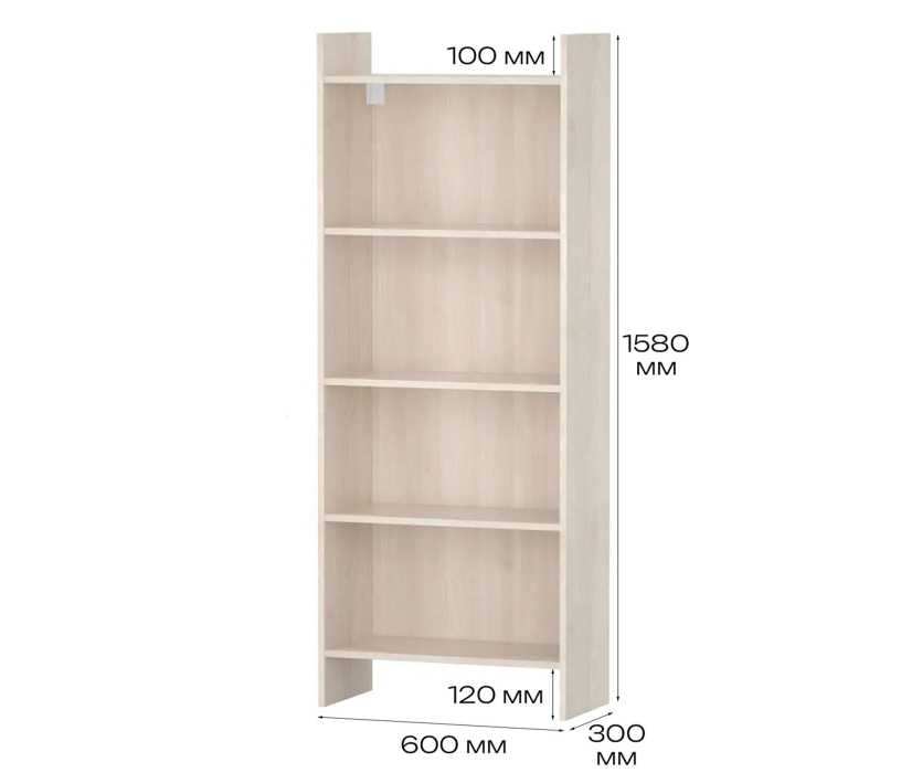 Стеллажи, Стеллаж 60х30х158 см Теви с полками