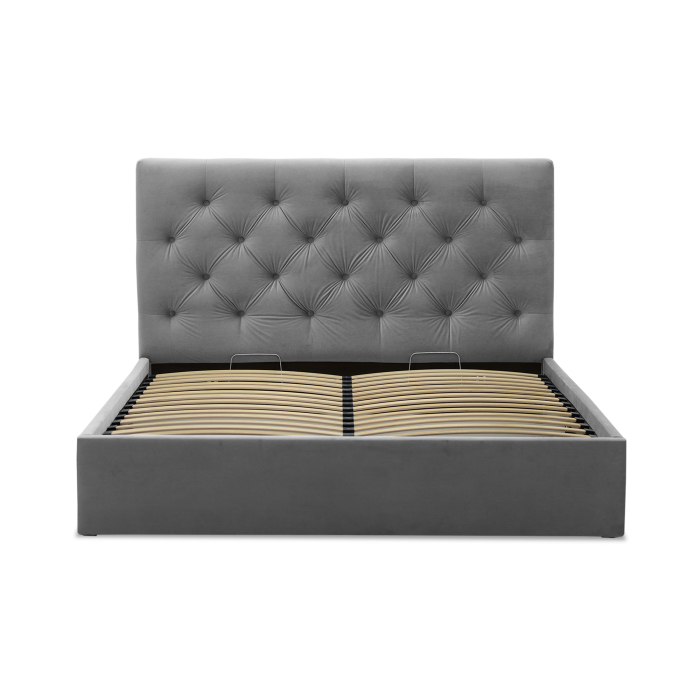 Мягкая кровать, Двуспальная кровать БЕЛЛИНИ 180х200, с подъемным механизмом, велюр