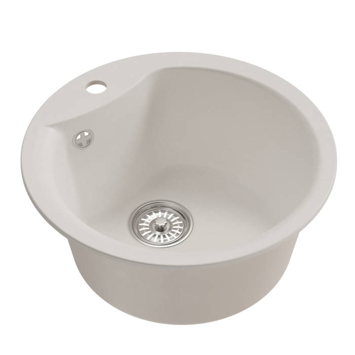 Кухонные мойки, Мойкa ML-GM12 круглая, 480мм (глуб. чаши 210) NEW*