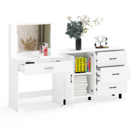 Столик туалетный с подсветкой СТ-4 и комод-тумба с ящиками 123-1204