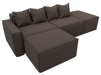 Диван угловой модульный Лига-063 угол левый, рогожка Амур