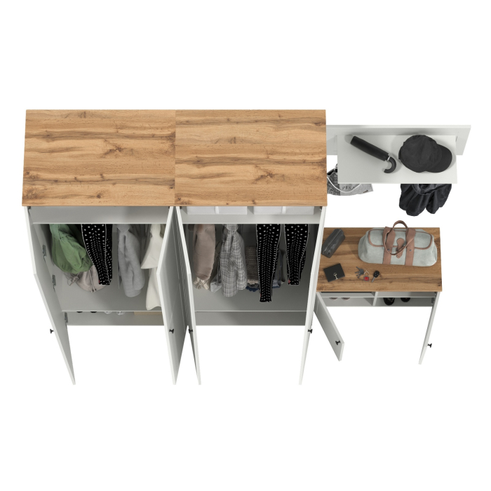 Прихожие, Два шкафа в прихожую и тумба с настенной вешалкой для одежды Остин