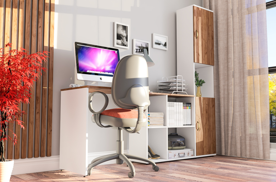 Домашние кабинеты, Рабочий стол-трансформер с пеналом для бумаг Лидер-8.