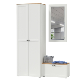 Тумба две дверки и шкаф для одежды с зеркалом Остин