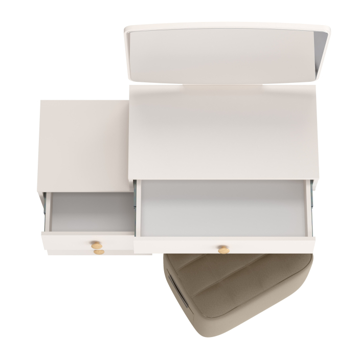 С зеркалом, Пуфик с карманом Вики и косметический столик Афина