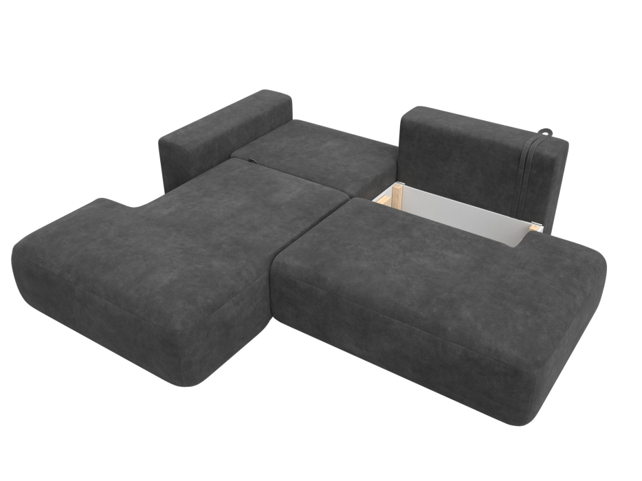 Диваны угловые в гостиную, Диван угловой Лига-036 НПБ Модерн левый угол, велюр BRUT