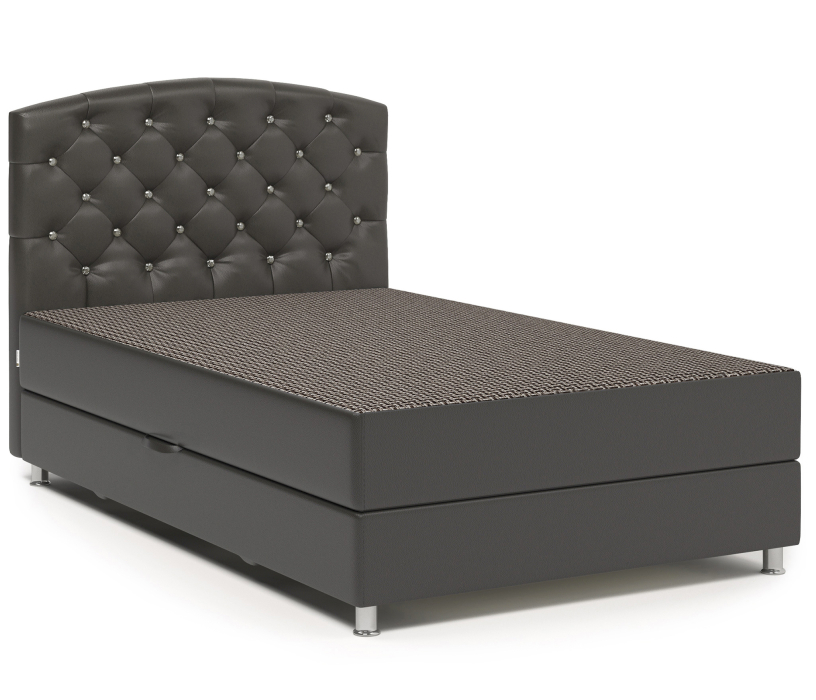 Мягкая кровать, Кровать тахта Премиум Люкс 100 с подъемным механизмом, рогожка / экокожа