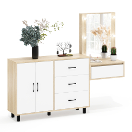 Стол косметический навесной с подсветкой и тумба-комод 123-1204.