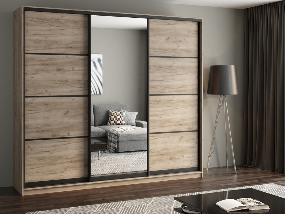 Шкафы-купе, Шкаф купе 3-х дверный АЙСБЕРГ ЛОФТ 270 +зеркало