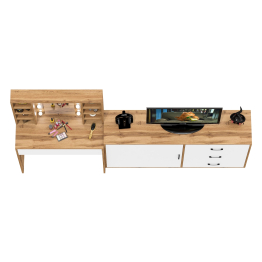 Столик туалетный с полочками и с подсветкой и комод 122-1504