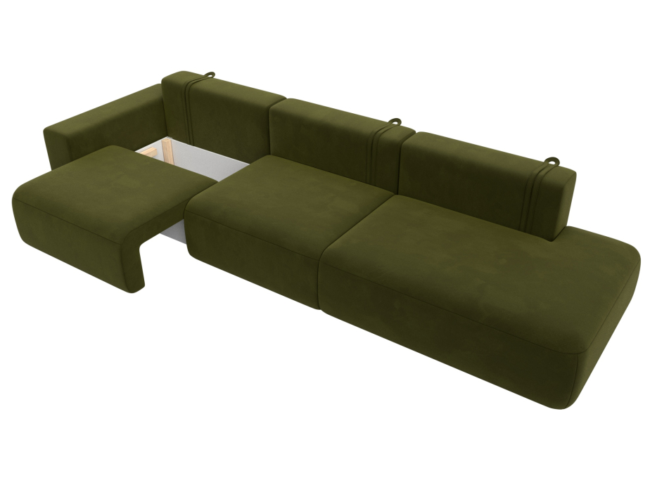 Диваны еврокнижки, Диван прямой Лига-036 Модерн Лонг подлокотник слева, микровельвет