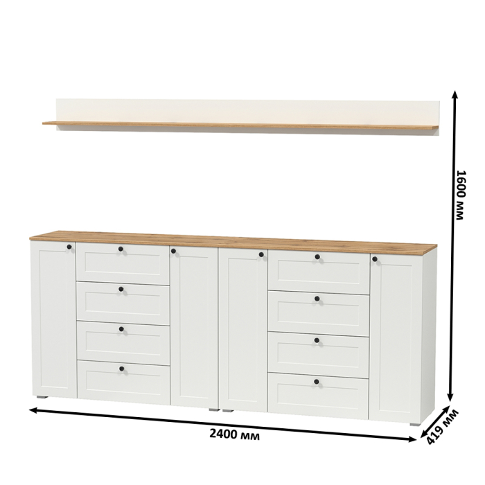 Прихожие, Комплект мебели Остин из двух комодов 16.221 и открытых полок