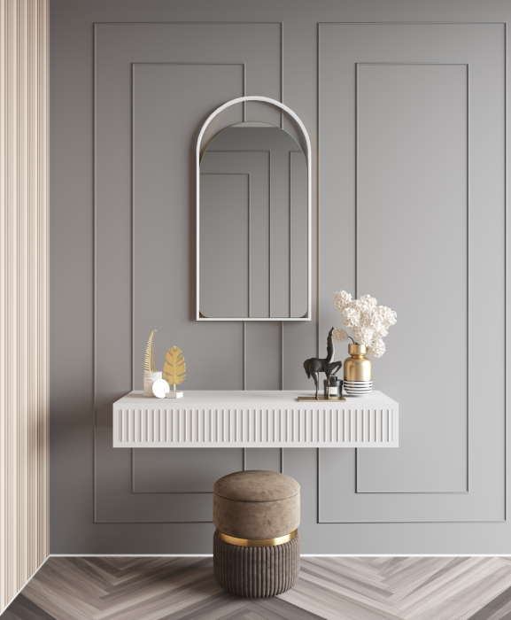 Зеркала в спальню, Дизайнерское настенное зеркало GENGLASS Arkelo в металлической раме