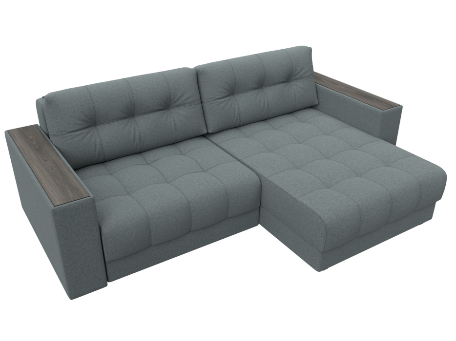 Дизайнерские диваны для гостиной, Диван угловой с декором Лига-049 НПБ, рогожка Амур