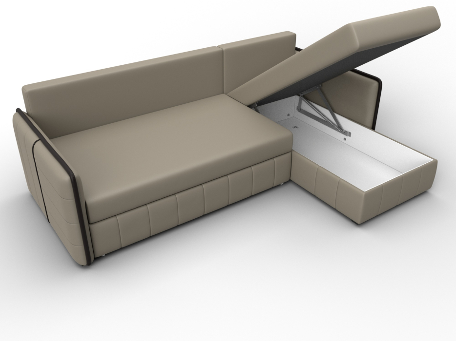 Диваны угловые в гостиную, Диван угловой Лига-078 угол универсальный, экокожа GRIFON