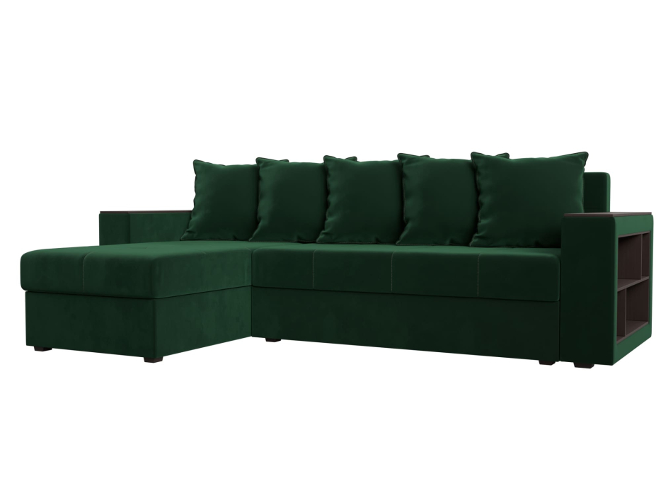 Диваны угловые в гостиную, Диван угловой Дубай Лайт, велюр, левый угол