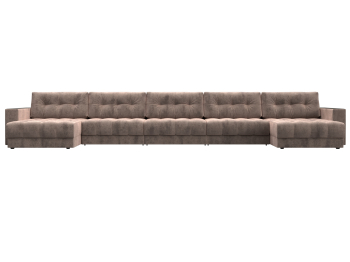 Диван П-образный с декором Лига-049 НПБ Мегалонг, велюр TOWER