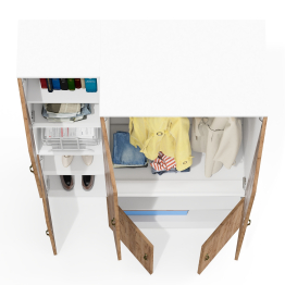 Шкаф для одежды глубокий и пенал две дверки и ниша Лидер-8